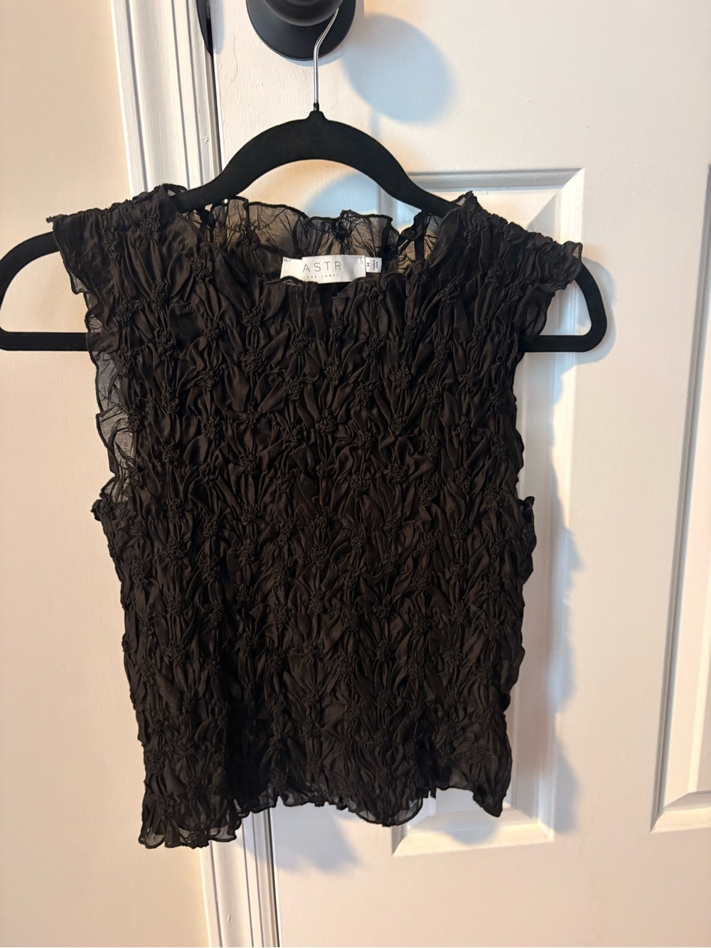 Astr Black Textured Sleeveless Camisole
